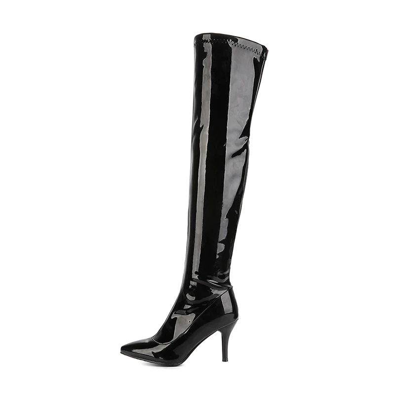 Black High heels over the knee boots women thigh high boots Ladies Winter shoes woman cuissardes sexy talons hauts sexy hautes