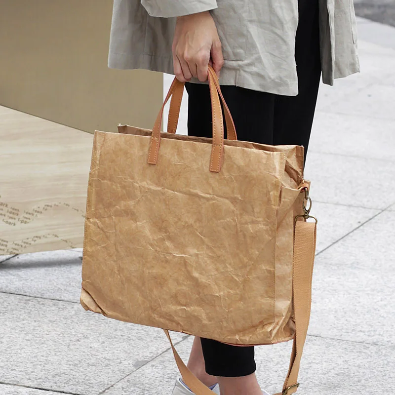 

Large Casual Toes Top-Handle Bag Women Luxury Vintage Kraft Paper Messenger Bags All Matched Women Shoulder Bags