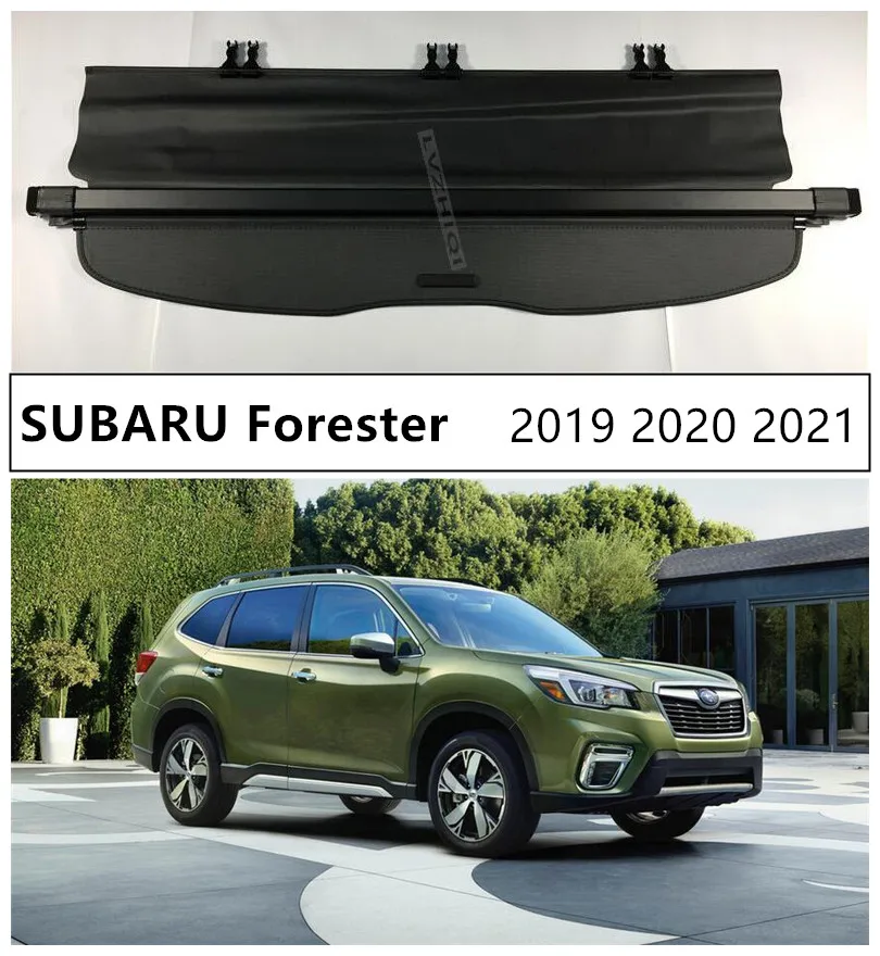 

Rear Trunk Cargo Cover For SUBARU Forester 2019 2020 2021 High Qualit Car Security Shield Accessories Black Beige