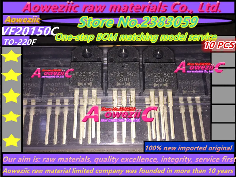 

Aoweziic 100% new imported original VF20150C-E3/4W VF20150C TO-220F Schottky Diode 20A 150V