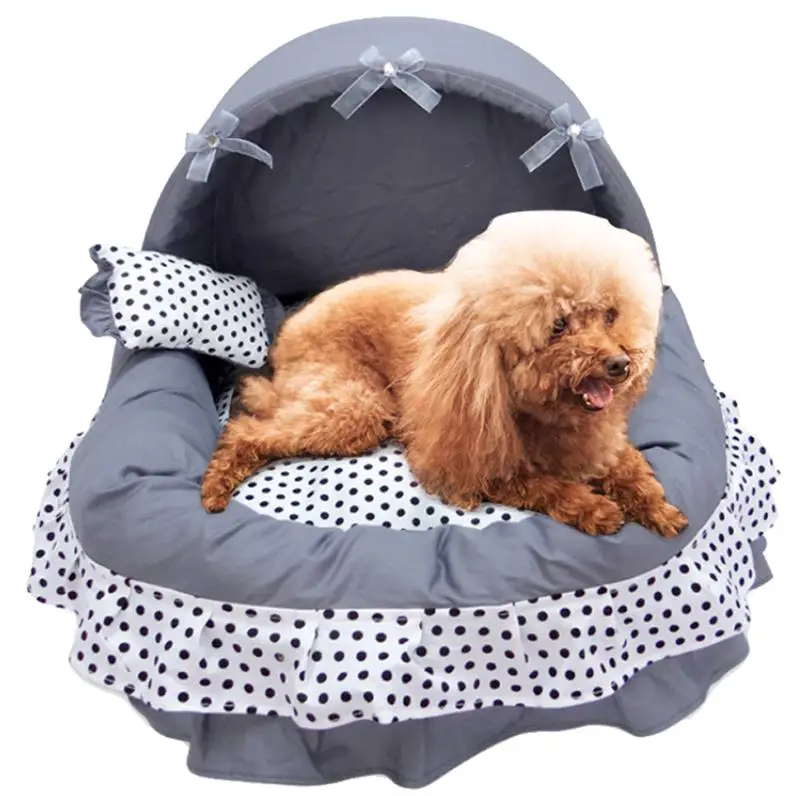 

Dog Bed Lace Princess Pet Dog House Crate Cat Bed Cage Basket Puppy House Dream Nest Pet Kennel Sofa Dog Nest Soft Pet Supplies