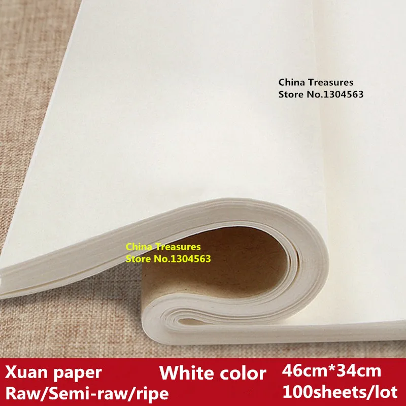 100sheets/lot,46cm*34cm,Practice Paper Chinese Rice Paper For Calligraphy Painting Paper Xuan Zhi Anhui Jing Xian Paper