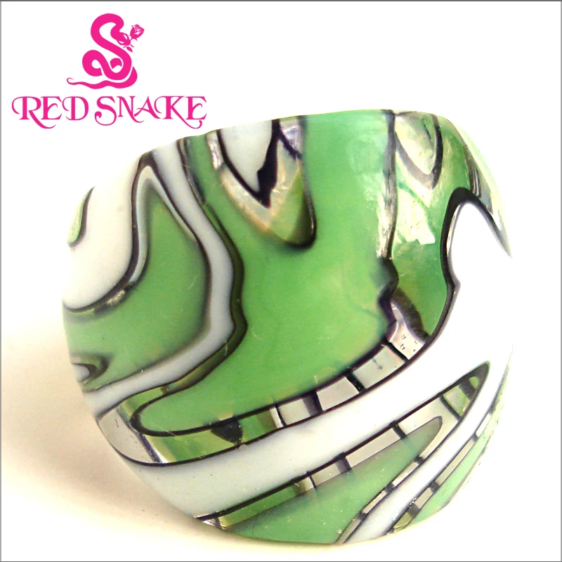 

RED SNAKE Fashion Handmade Fluidity Design Abstract painting Murano Glass Rings No.B MR017