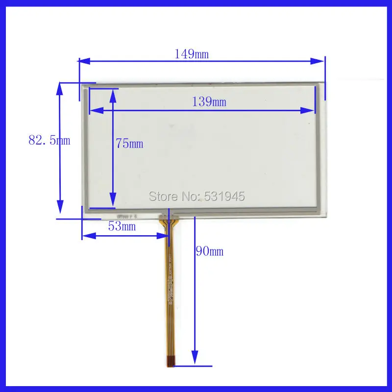 

ZhiYuSun New 6 Inch Touch Screen 149mm*83mm for 6 GPS GLASS 149*83 for tble compatible XWT649 for gps touch