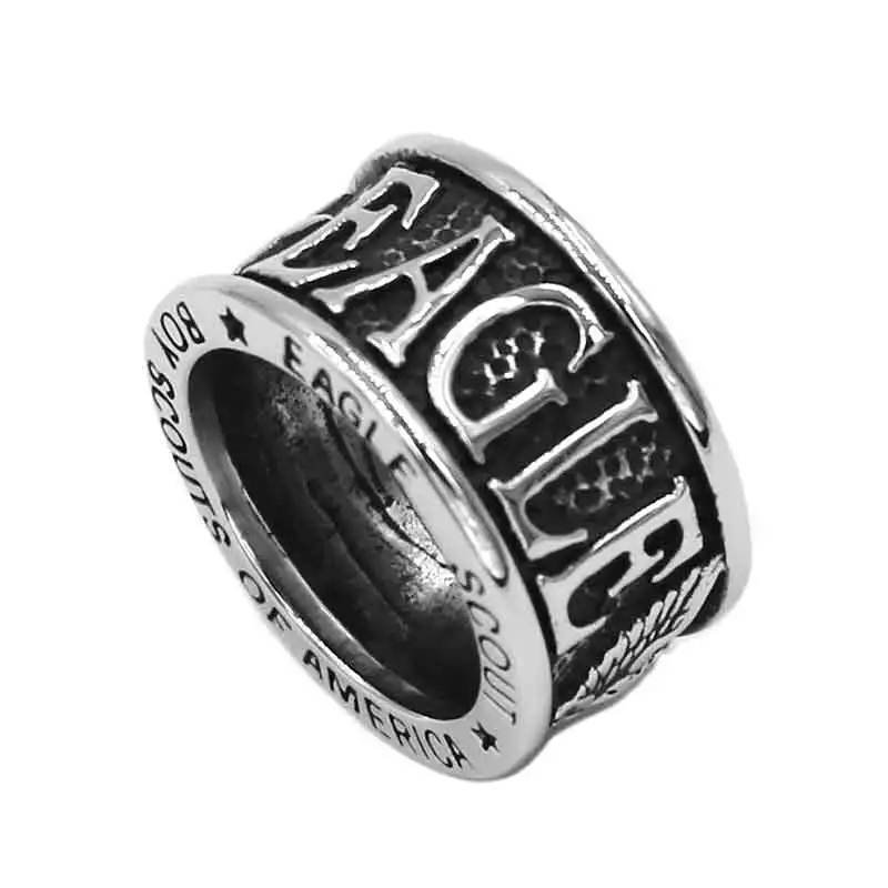 Wholesale Eagle Scout Ring Stainless Steel Jewelrys Classic Biker Ring Military Mens Ring 915B