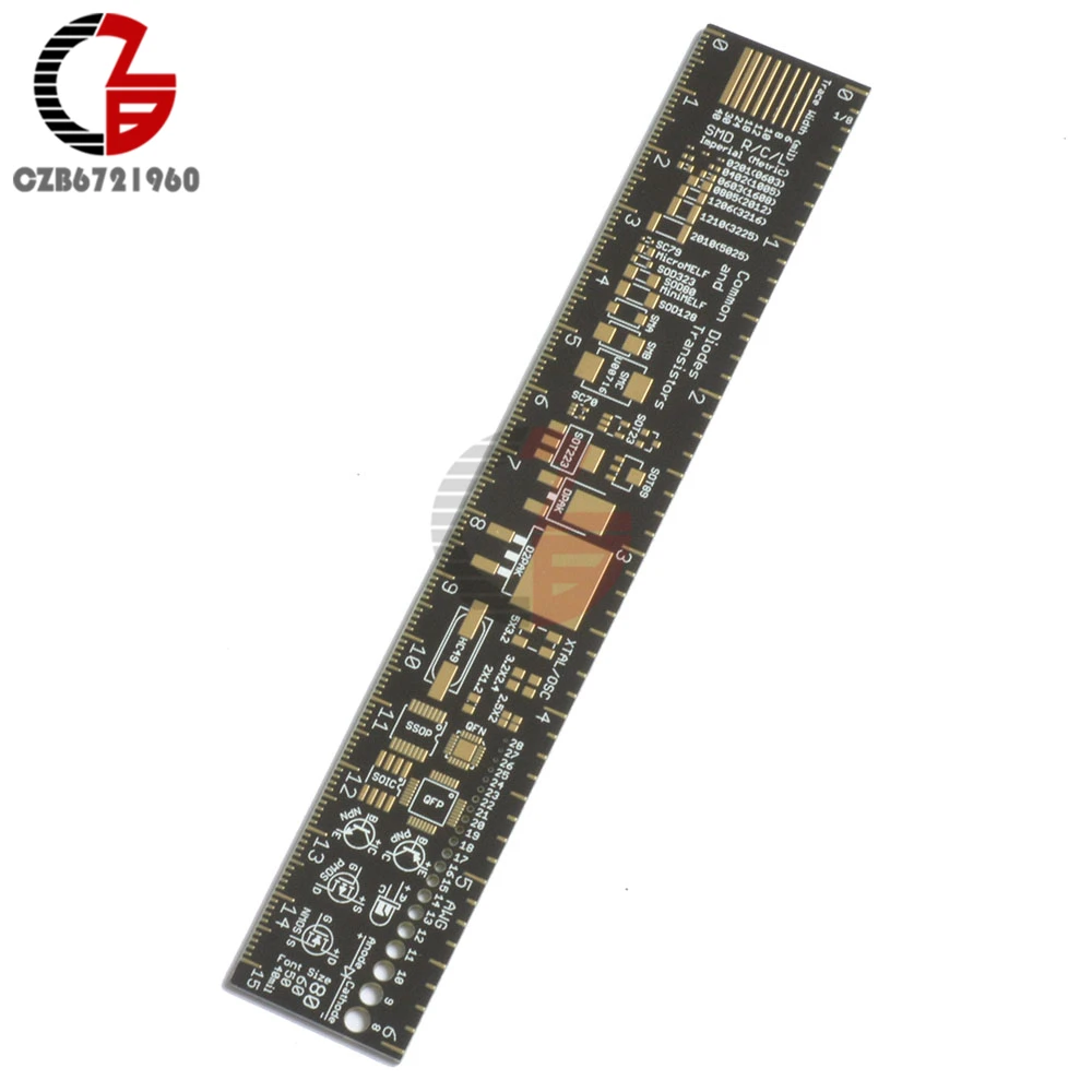 4CM 15CM Multifunction PCB Ruler Measuring Tool Resistor Capacitor Chip IC SMD Package Unit for Electronic Engineer Keychain