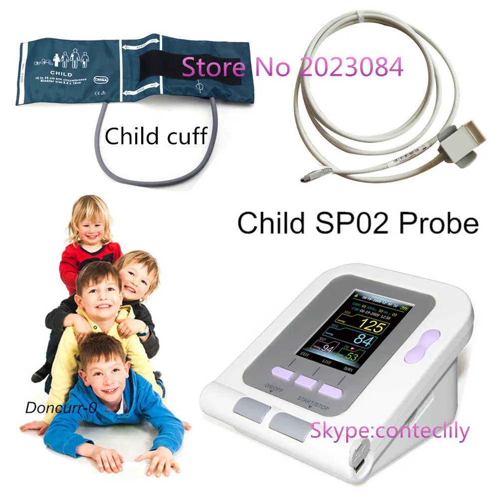 

Blood Pressure Monitor CONTEC08A+Child SPO2 probe+Child BP cuff CONTEC PC Software