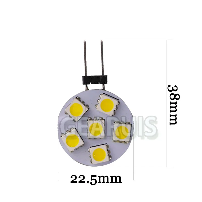 10pcs G4 LED 5050 6 SMD LED Corn Bulb Car Boat RV Light Lamp Bulb DC 12V Light Cool White Warm White Lighting