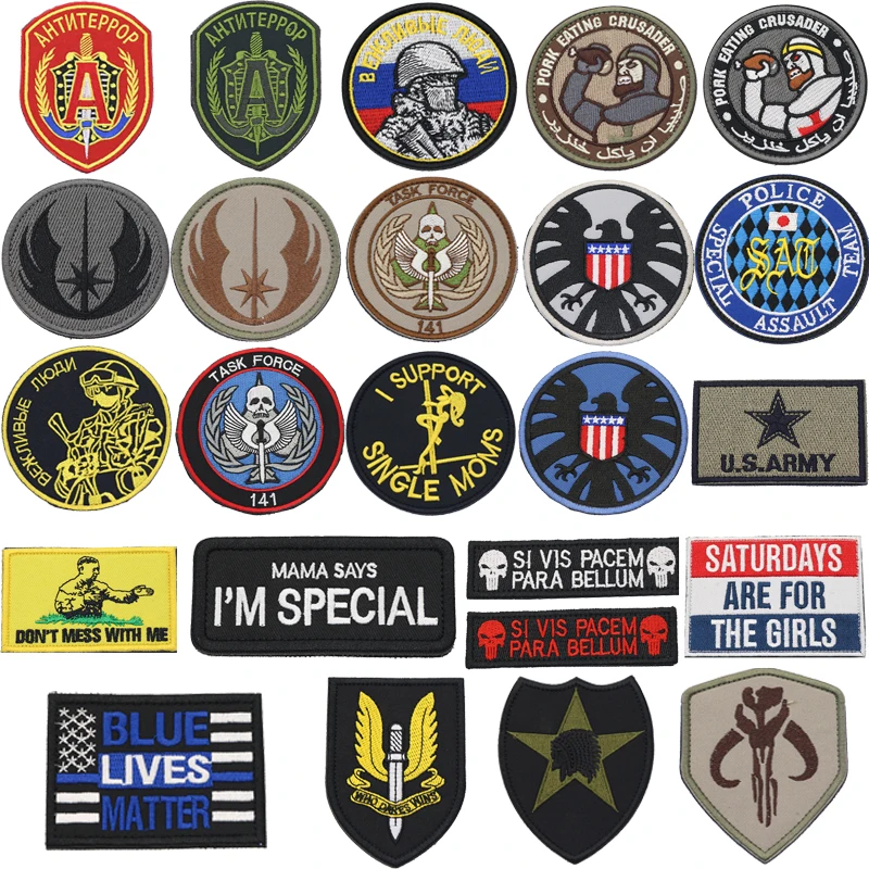 3D Military Patch mama mówi, że jestem wyjątkowy, aby chronić naszą łatkę haftowane Morale opaska na ramię torba na ubrania z haczykiem I pętelką