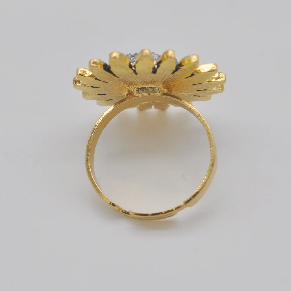 Silvery Crystal Stone Inlay Flower Finger Ring Size 9 Jewelry For Woman Gift Fashion X075 image 3