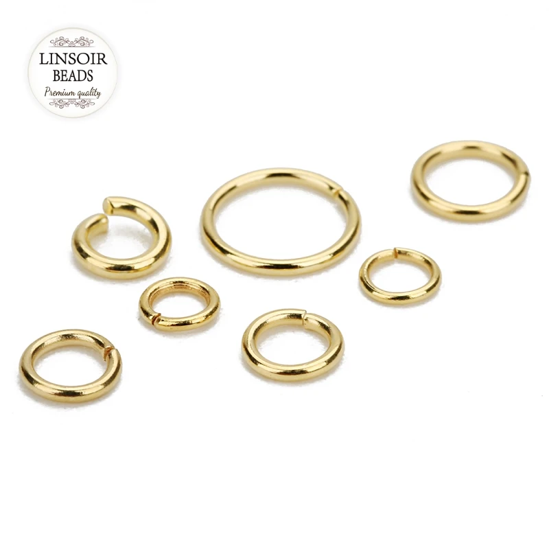 

100Pcs/lot Gold Color Stainless Steel Open Jump Ring Round Split Ring Connectors 4/5/6/8 Pick Size For Diy Jewelry Making