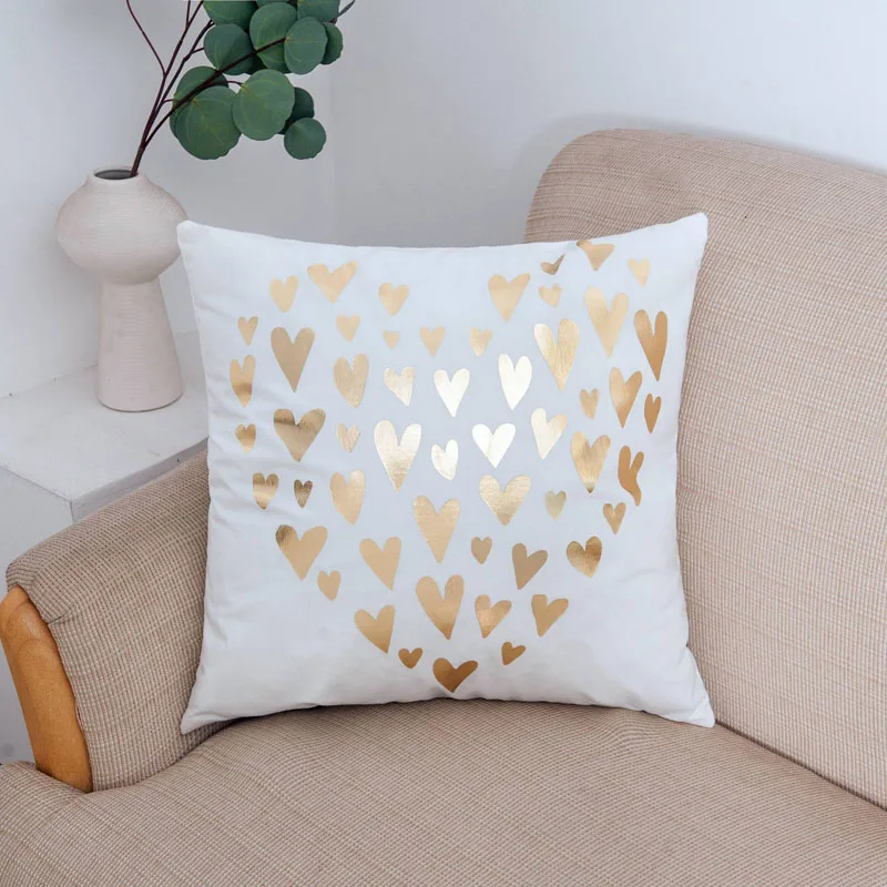 Houspace New Short Plush Golden Fonts and Patterns For Home Sofa Car Decorative Pillow Decor Gift Cushion Cover Pillow Case