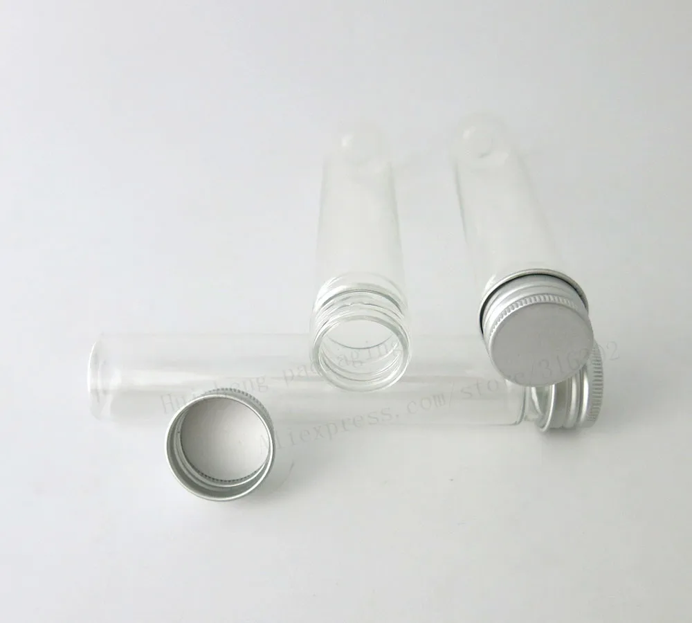 24 X  65ML Refillable Empty PS perform Tube with Aluminum Cap 65CC Clear Plastic Tube Transparent Display Tube