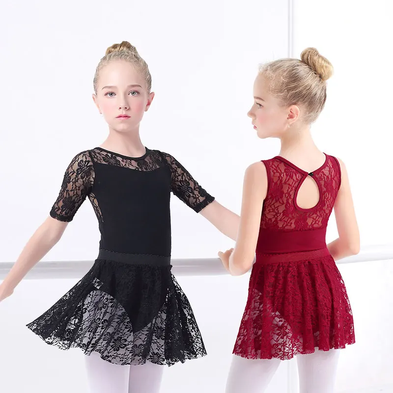 Girls Ballet Leotards Black Gymnastic Leotards Lace Skirted Leotards Long Sleeve Kids Toddler Bodysuit Swimsuits Clearance Sale