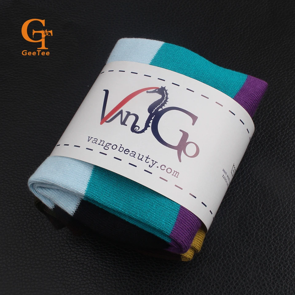 Custom logo brand name sock hair paper packaging labels, customized Brown Kraft paper wrap paper packaging,1000pcs/lot