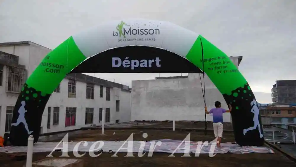 

Custom Giant 10m Wide Depart Arrivee Inflatable Arch For Marathon Comes With Removable Banners