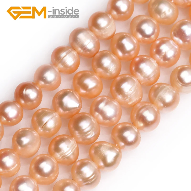GEM-inside 7-8mm Genuine Cultured Pearl Beads DIY Bead Loose Bead For Bracelet Or Neckace Making Strand 35cm  Wholesale ! NEW!!