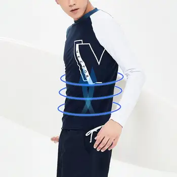 Xxl 남자 러쉬 가드 셔츠 독특한 인쇄 서핑 다이빙 upf50 + 자외선 차단 비치 긴 소매 수영복 정장 해파리 방지 