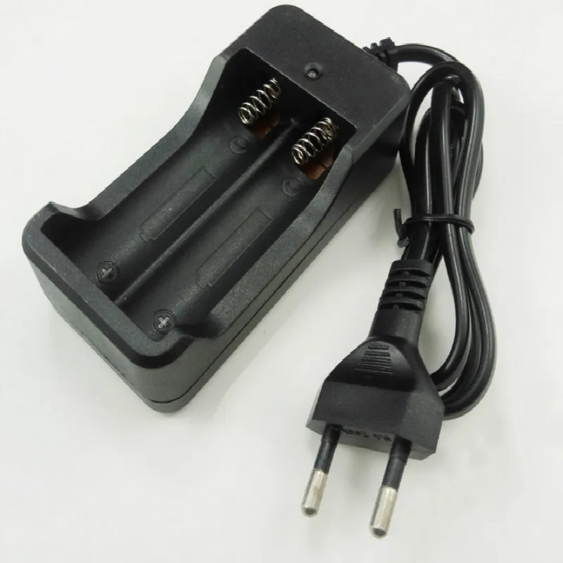 EU Plug Hot Black 2 Slots 18650 Charger AC 110V 220V Dual For 18650 Battery 4.2V Rechargeable Li-Ion Battery Charger