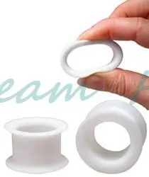 flexivel flesh tunnel ear expander plugs streching silicone 10 tamanhos ear fantasia body piercing joias tunel branco 01