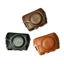 Hot PU Leather Camera Case For Sony RX100 RX100 II III RX100 IV V RX100 VI Camera Bag Cover With Strap