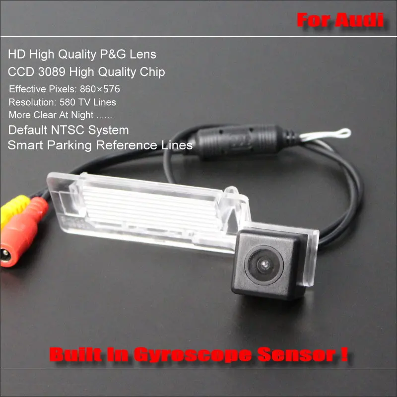 

For Audi A4L A5 Q5 TT 2009-2012 Car Rear Camera Intelligent Parking Tracks Reverse Back HD CCD SONY NTSC RCA AUX CAM