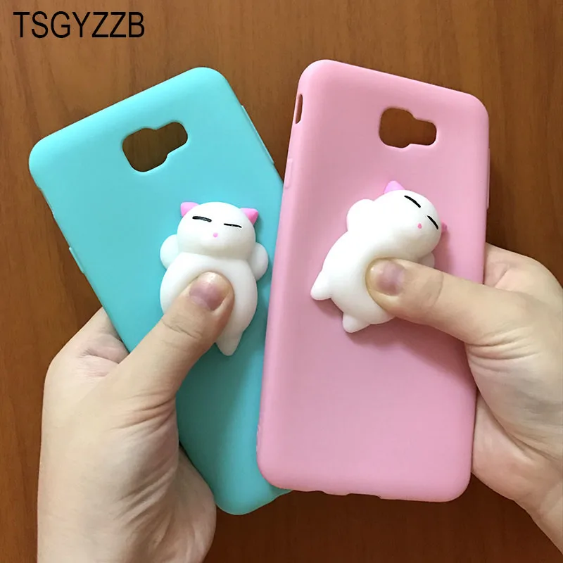 3D Cute Squishy Case Capa For Samsung Galaxy J5 Prime Cover Silicone Soft Squeeze Toys For Samsung J7 Prime Case On7 2016 G570F