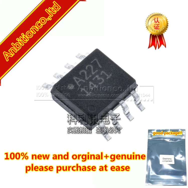 10pcs 100% new and orginal ACPL-227-500E SOP8 A227 DC Input Multi-Channel Half-Pitch Phototransistor Optocoupler in stock