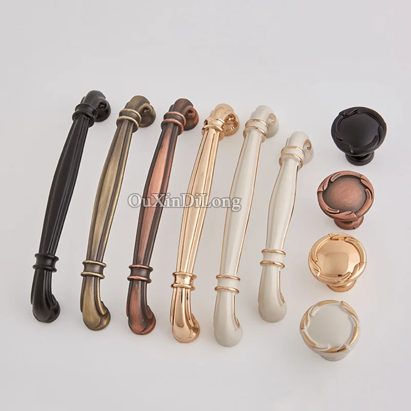 

Elegant Style 10PCS European American Style Kitchen Door Furniture Handles Cupboard Drawer Wardrobe Cabinet Pull Handles & Knobs