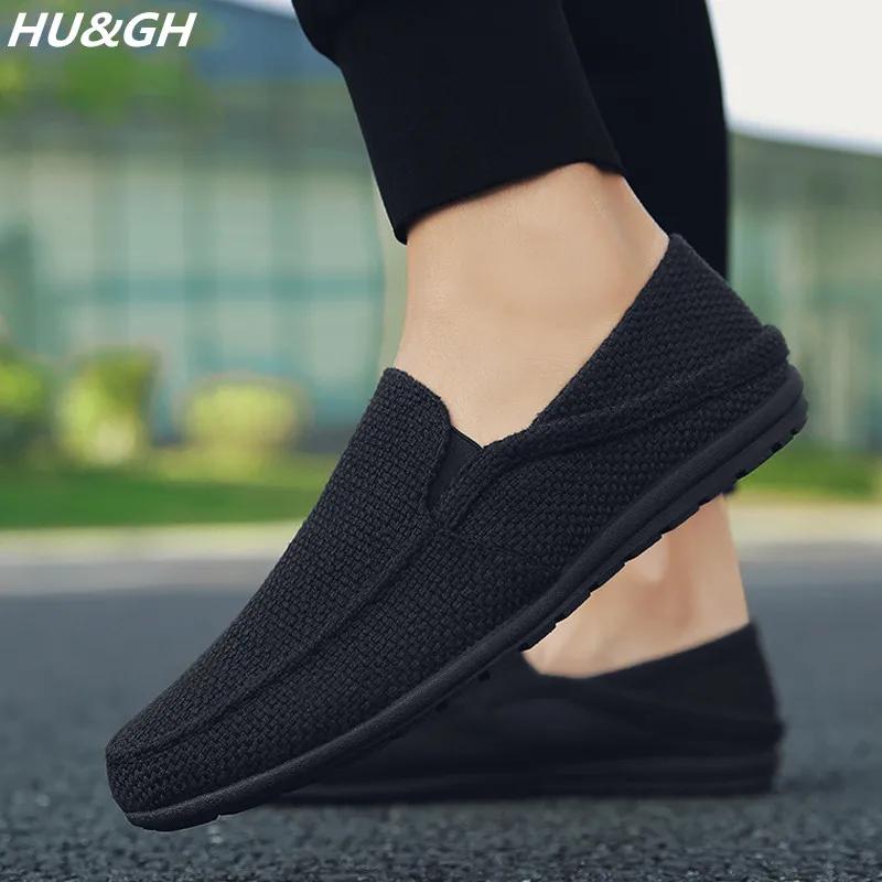 2024 Canvas shoes summer breathable beans shoes, men\'s casual linen cloth shoes, outdoor comfortable lightweight shoes