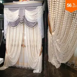 18 Luxury valance tulle curtain bedroom embroidered white curtain tulle beaded white curtains valance summer door bead curtains