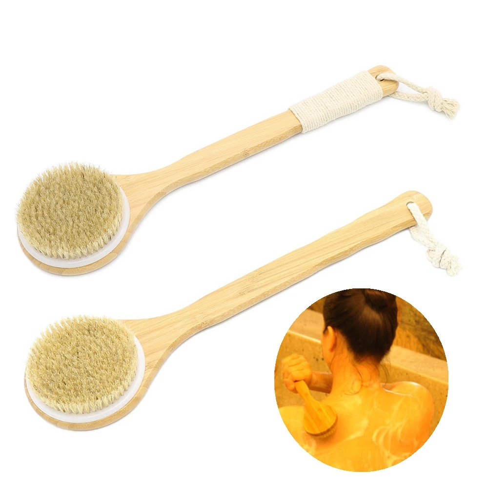 

Premium Natural Bristle Wooden Bath Shower Body Back Dry Skin Brush Spa Scrubber