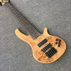 Custom product 6 string bass, black hardware, amplifying circuit, real photos, wart stick a skin, wholesale and retail