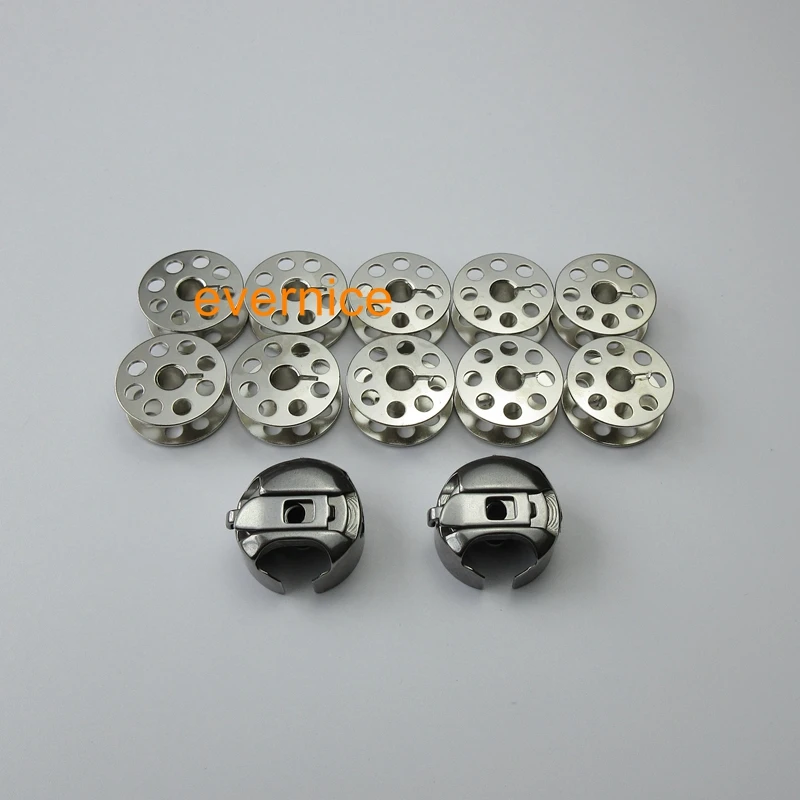 2 Bobbin Cases + 10 Bobbins for Highlead GC0318-1 0398-1 Walking Foot Machine Bobbin Case #H3100D2170,6-Bobbins #H1100E201