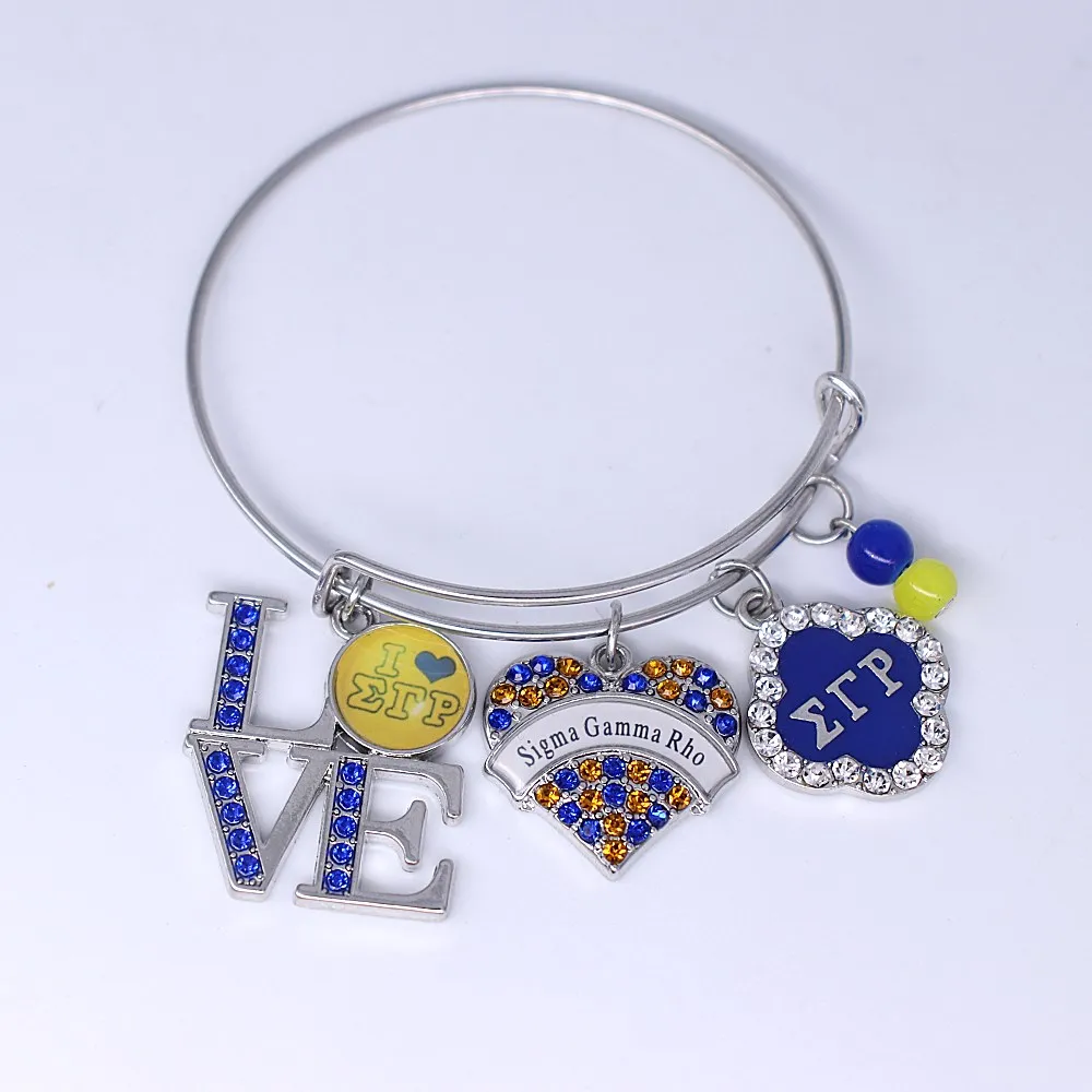 Greek Life Letter Sigma Gamma Rho Bangles Adjustable Sorority Charm Bracelets For School Students Member Gift Souvenir Gifts