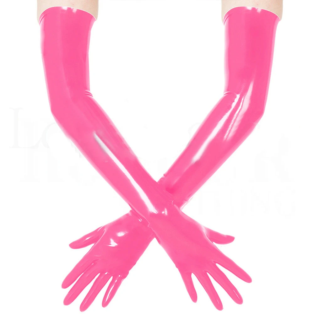 

Latex Gloves Moulded PINK Long Gloves COSPLAY PINK LATEX Gloves Size M