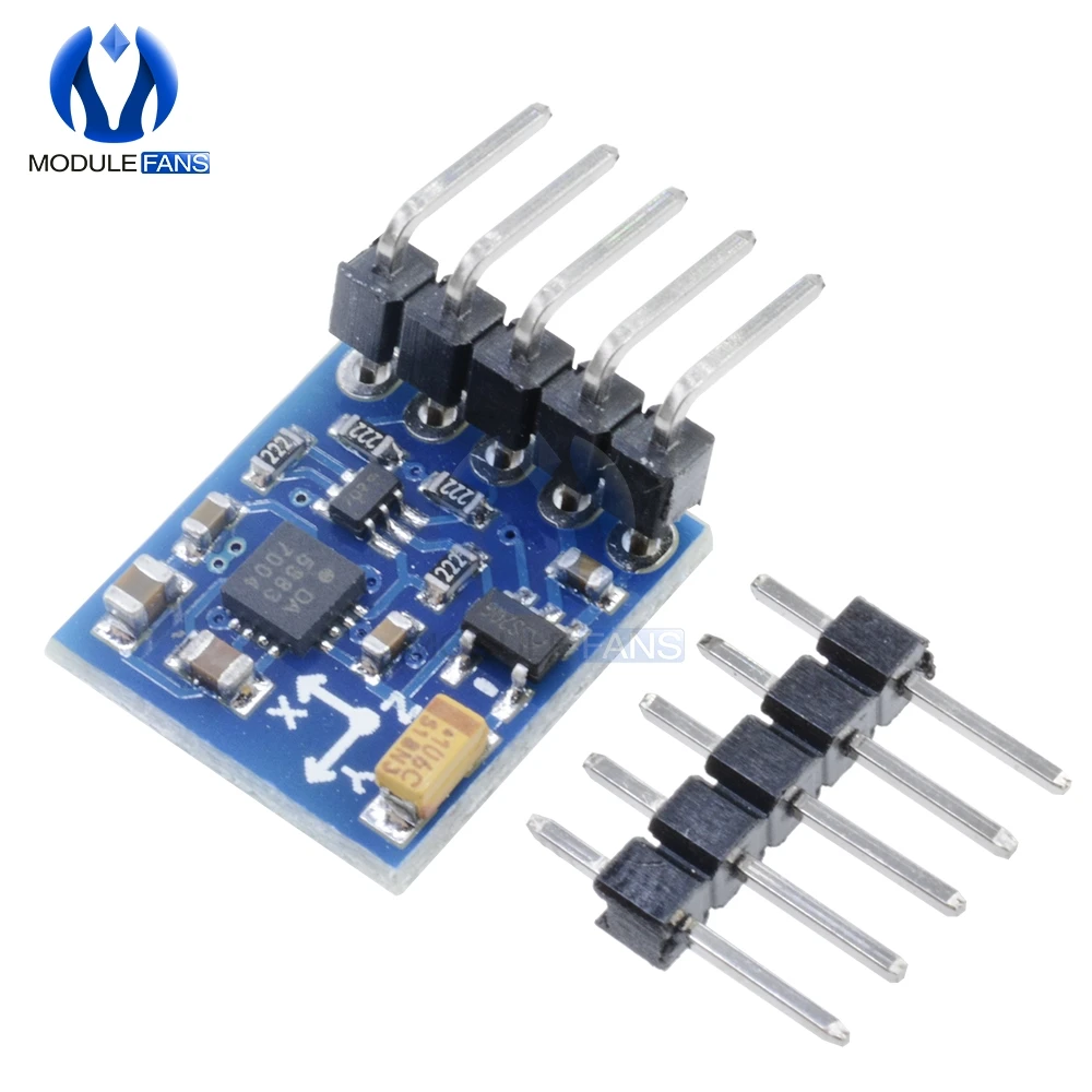 GY-271 HMC5883L Módulo de sensor magnetómetro de brújula de campo magnético de tres ejes y 3 triples para placa Arduino IIC 3V-5V