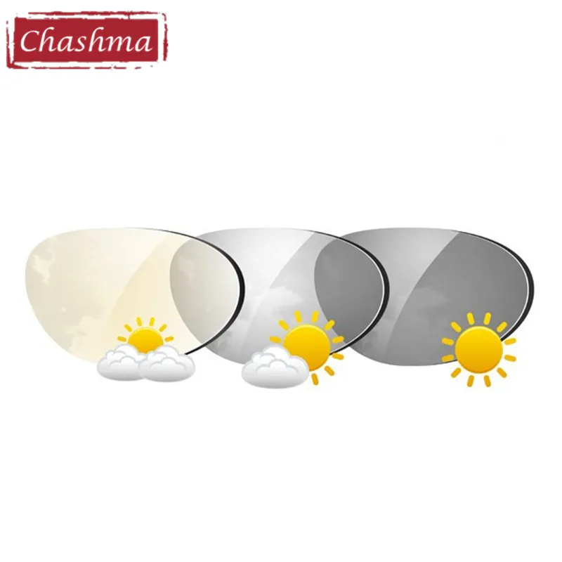 Chashma 1.67 Index Photochromic Lenses Thin Glass Anti Reflective UV Protection Crystal Dark Gray Brown Chameleon Lenses for Eye