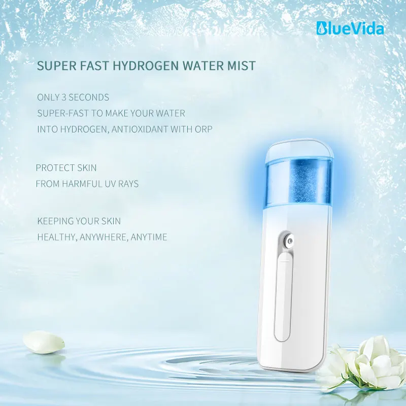 Bluevida Max 800ppb Hydrogen Water Mist Sprayer Beauty Instrument Portable H2 Water Mist dissolved molecular hydrogen instantly