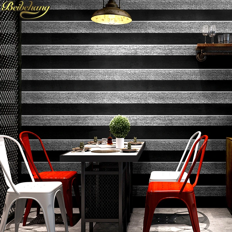 beibehang Retro nostalgic black white stripes Wallpaper Roll European Wallpapers For Living Room Bedroom wall papers home decor