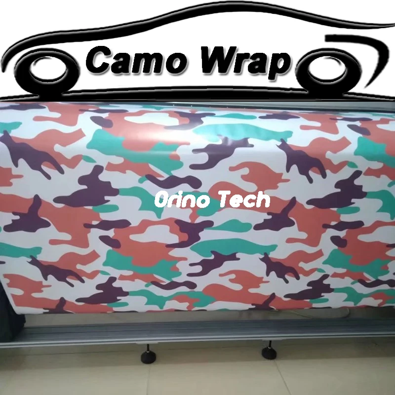 Orange Purple Lake Blue Camouflage Vinyl Film Car Wrap Car Sticker Motorcycle Scooter Vehicle Foil Wrapping Air Bubble Free