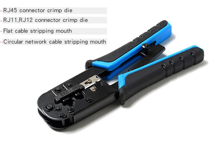 

RJ45 crimper Tool RJ11 cat5e cat6 cable crimping tool network pliers tool 8P/6P multi-function cable pliers, peeling shear