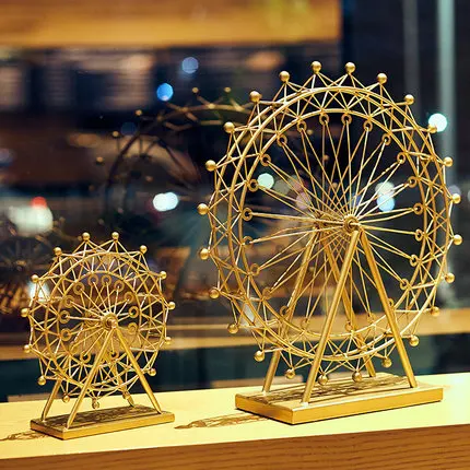 Nordic Style Home Room Bedroom Decorations Wrought Iron Ferris Wheel Ornaments Porch Wine Cabinet Creative Personality