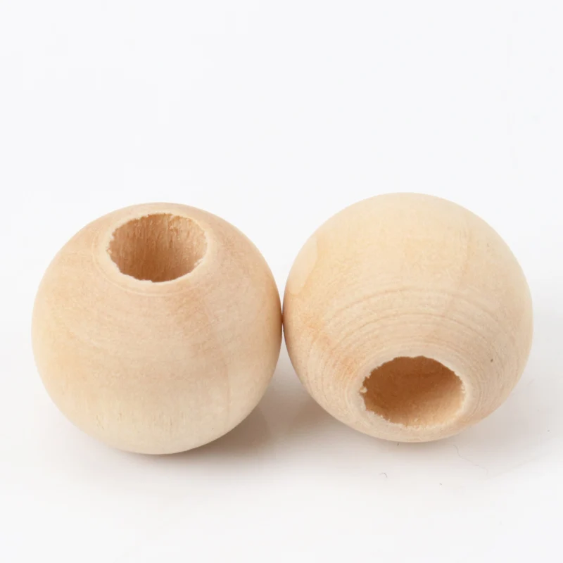 15mm 30pcs Big Hole Natural Flat round Wooden Wheel Beads Fit Jewelry Making DIY KL100