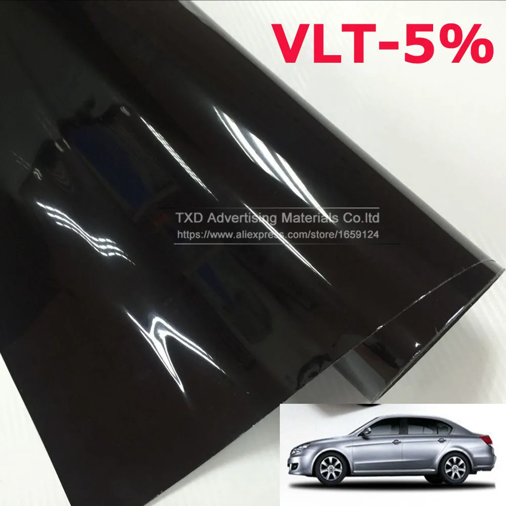 50x300CM/Lot Dark Black Car Window Tint Film Glass VLT 5% Roll 2PLY Car Auto House Commercial Solar Protection Summer