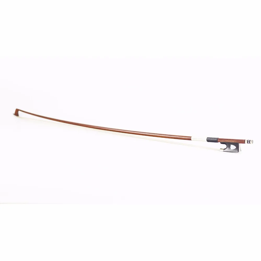 430V 4/4 Size VIOLIN BOW Pernambuco Stick Ebony Frog Nickel Silver Mounted Natural Mongolia Horsehair