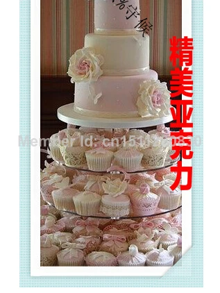 

Round bag mail specials custom 5 tier Acrylic wedding cake Champagne wine show acrylic cupcake stand wedding decoration