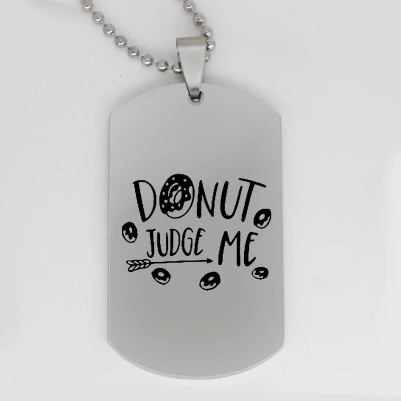 Ufine jewelry girl gift pendant army card donut judge me stainless steel customed necklace N4245