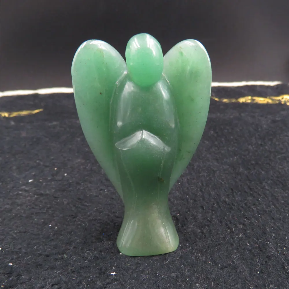 

73mm Natural Green Aventurine Quartz Crystal Angel Carving for Crystal Reiki Healing Meditation Chakra Holiday Gift