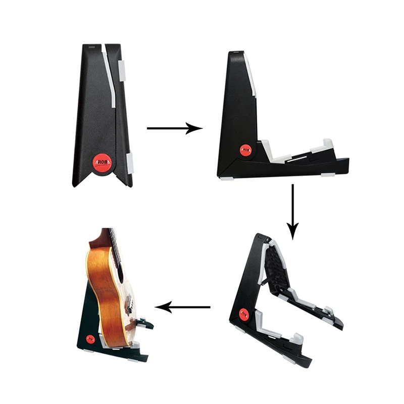 AROMA Length Adjustable Foldable ABS A-frame Holder Bracket Mount for Ukulele Violin Mandolin Mini Guitar Ukulele Stand